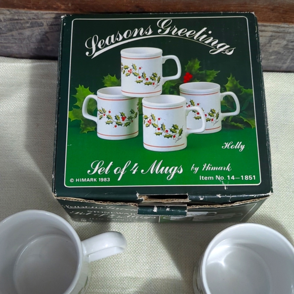 Vintage Season Greetings Himark Christmas Mugs